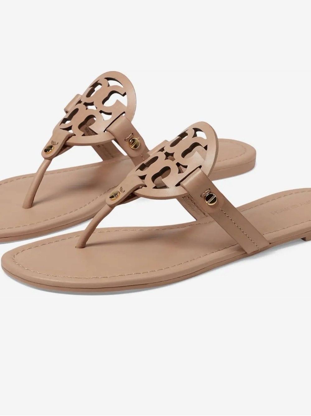 Tory Burch Miller Logo Thong Sandals - Beige